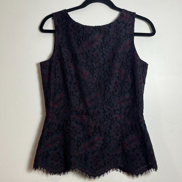 Brooks Brothers Tops - NWT Brooks Brothers Black & Red Lace Top Sz 8 Quiet Luxury Preppy Dressy Blouse